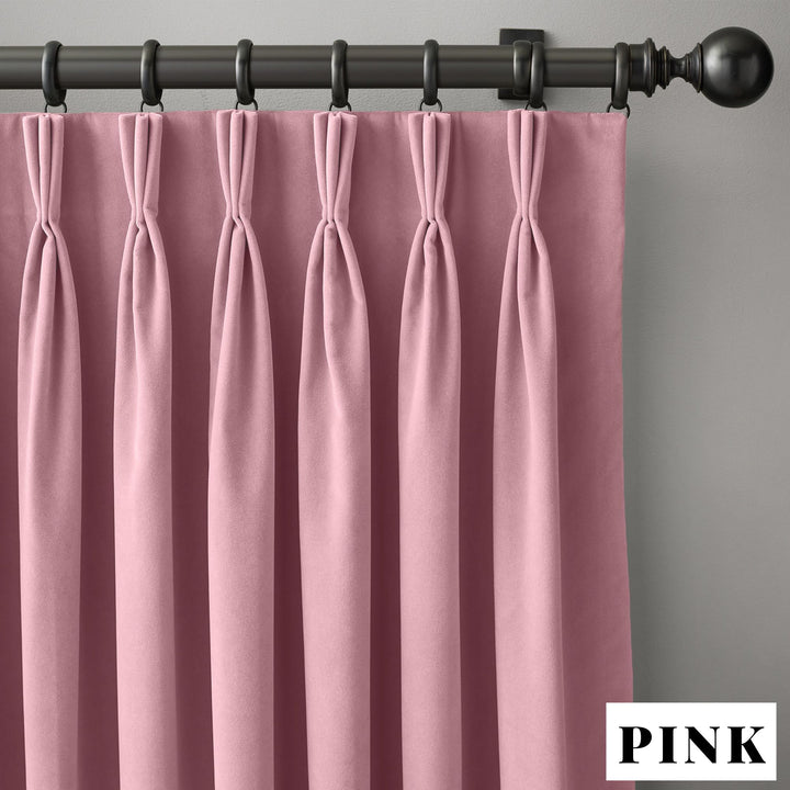 Triple Pinch Pleat Velvet Curtains | 100% Cotton | Blackout Lining Option | Standard & Custom Sizing