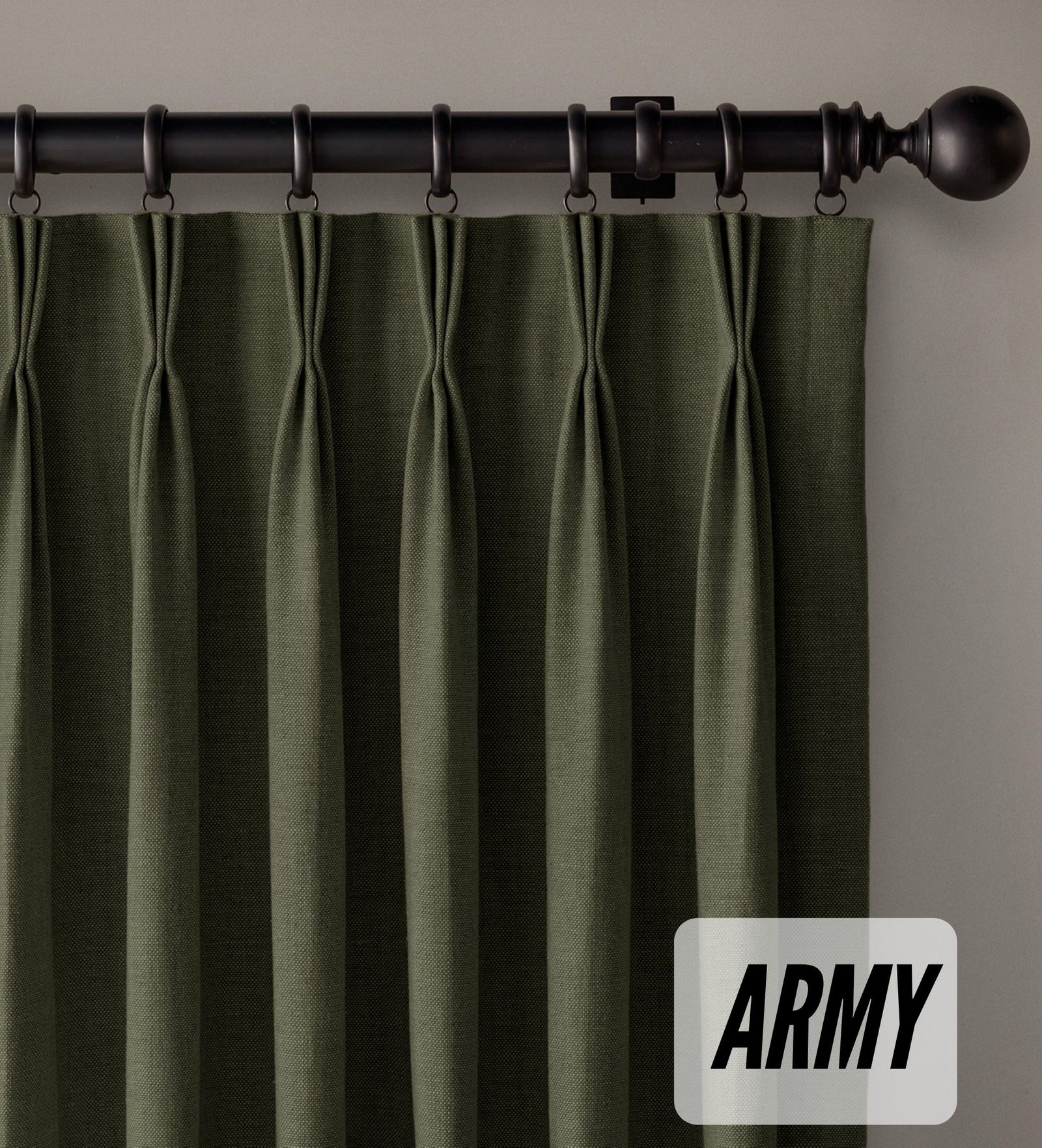 Organic Cotton Curtains | Triple Pinch Pleated | Standard & Made to Measure | Thermal Blackout