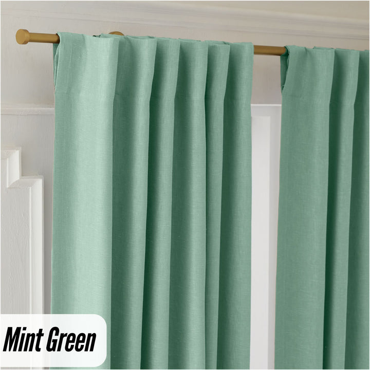 Organic Hemp Curtains - Blackout & Light Filtering | GOTS Certified | Single or Pair