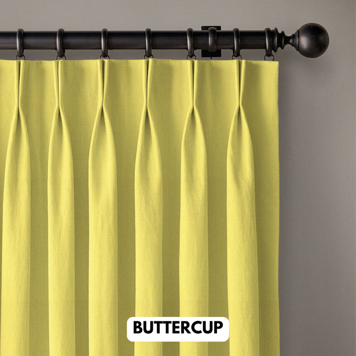 Pinch Pleated Woven Herringbone Linen Curtains UK - Natural Texture | Standard & Made to Measure