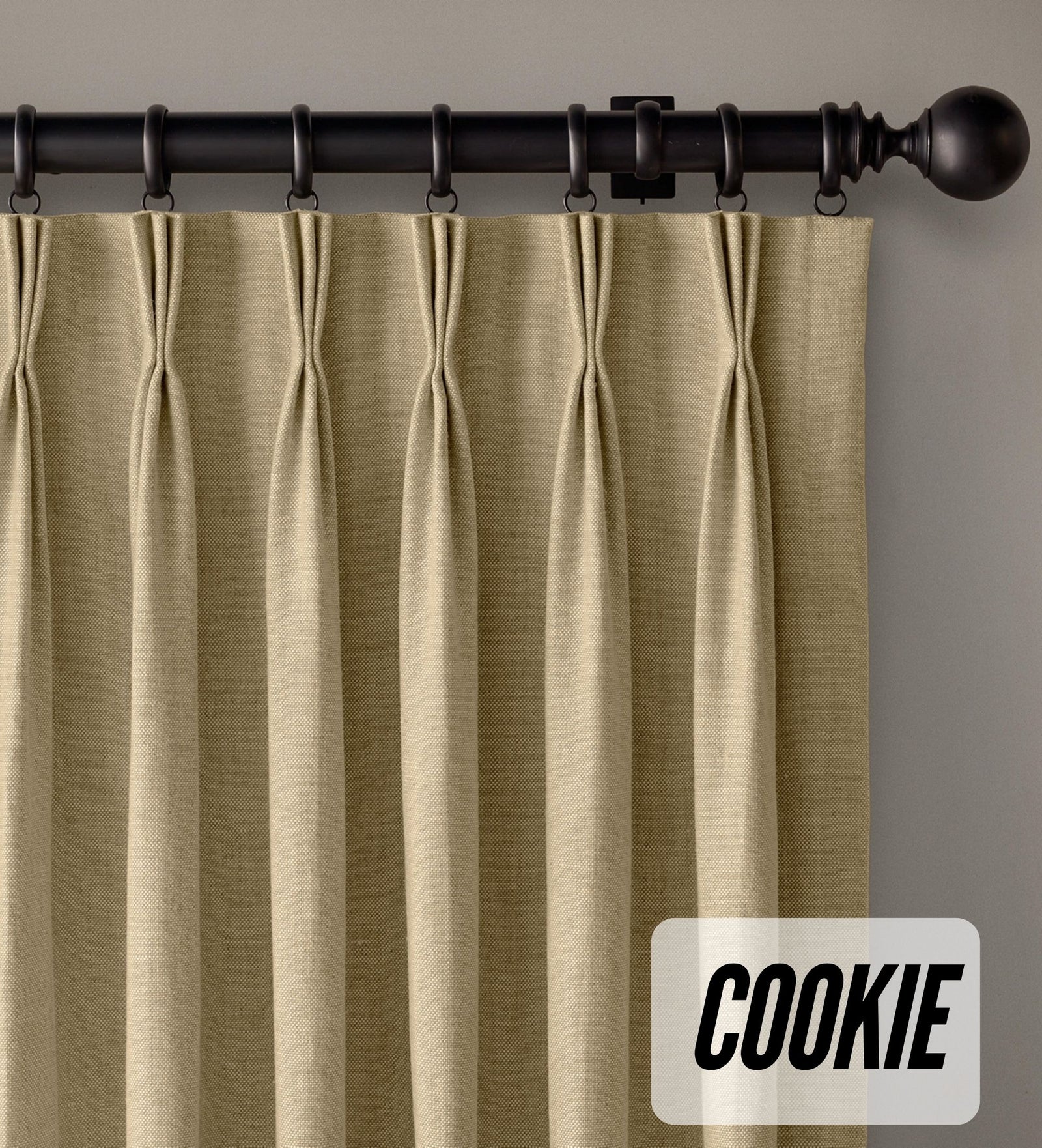 Organic Cotton Curtains | Triple Pinch Pleated | Standard & Made to Measure | Thermal Blackout