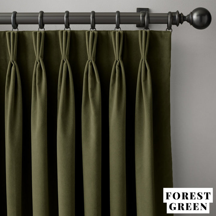 Triple Pinch Pleat Velvet Curtains | 100% Cotton | Blackout Lining Option | Standard & Custom Sizing