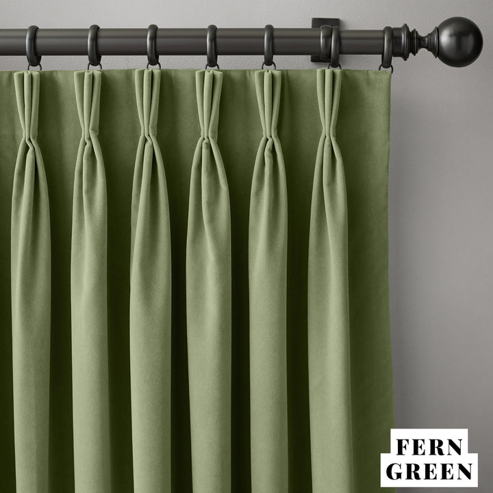 Triple Pinch Pleat Velvet Curtains | 100% Cotton | Blackout Lining Option | Standard & Custom Sizing