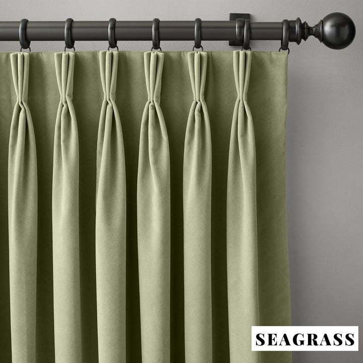 Triple Pinch Pleat Velvet Curtains | 100% Cotton | Blackout Lining Option | Standard & Custom Sizing