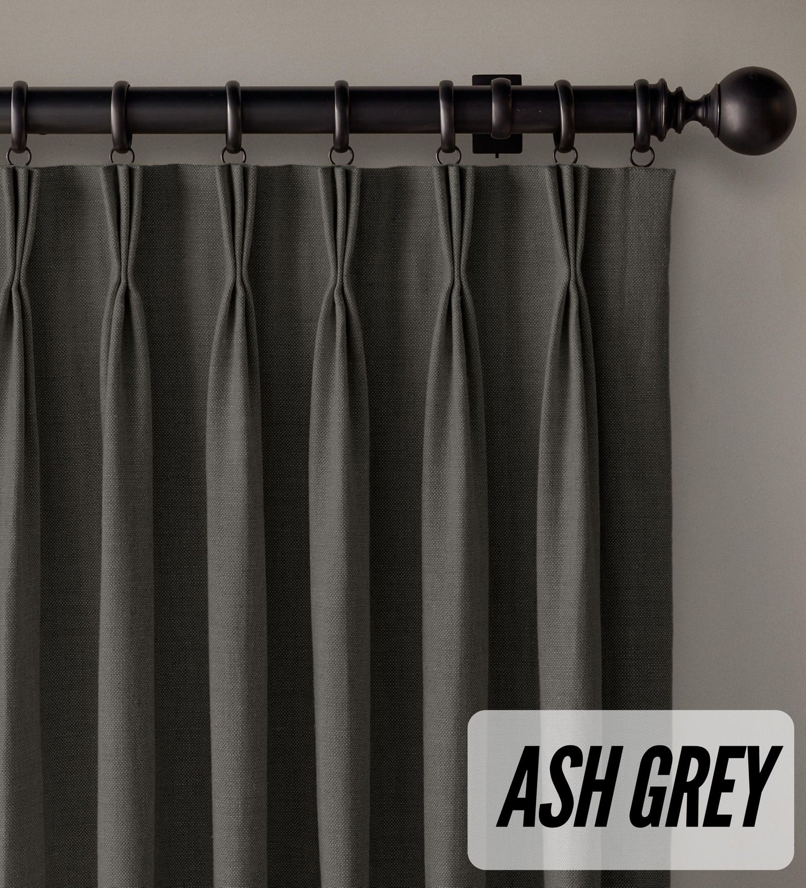 Organic Cotton Curtains | Triple Pinch Pleated | Standard & Made to Measure | Thermal Blackout