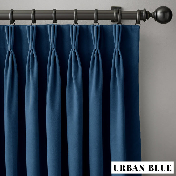 Triple Pinch Pleat Velvet Curtains | 100% Cotton | Blackout Lining Option | Standard & Custom Sizing