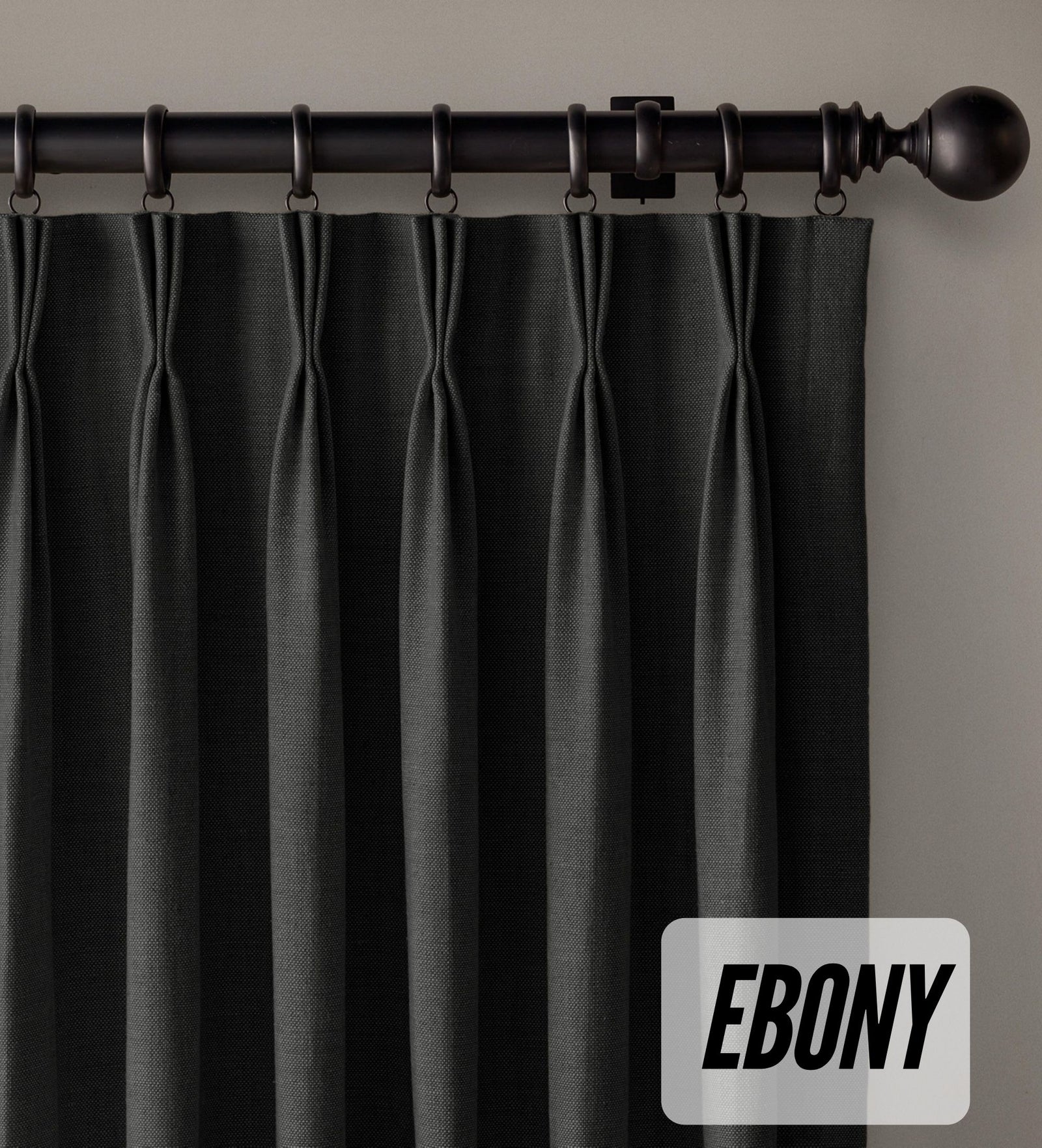 Organic Cotton Curtains | Triple Pinch Pleated | Standard & Made to Measure | Thermal Blackout