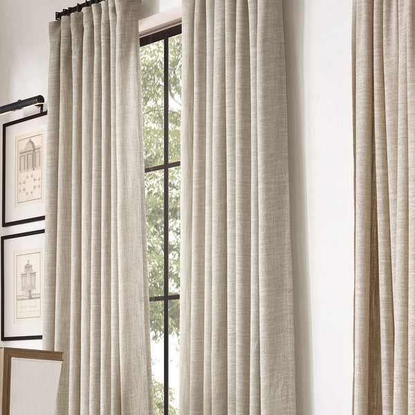 Organic Belgian Basketweave Linen Curtains | Blackout or Light Filtering | Custom Sizes Available