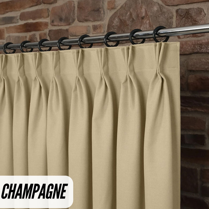Triple Pinch Pleat Curtains | 50% Cotton 50% Linen | GOTS Certified | 18 Colours | Blackout/Light Filtering | Standard & Custom Sizes