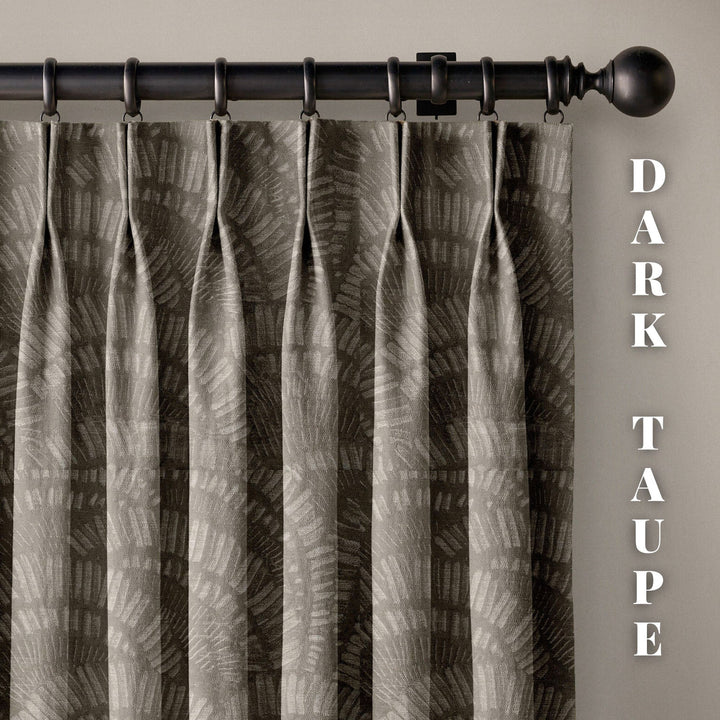 Textured Linen Curtains with Boho Pattern | 4 Colours | Pinch Pleated | Size & Liner Options