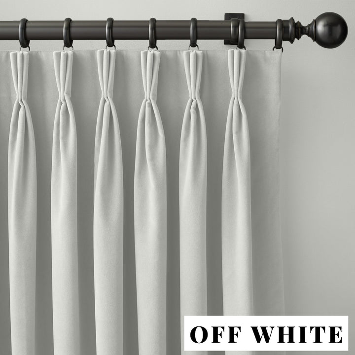 Triple Pinch Pleat Velvet Curtains | 100% Cotton | Blackout Lining Option | Standard & Custom Sizing
