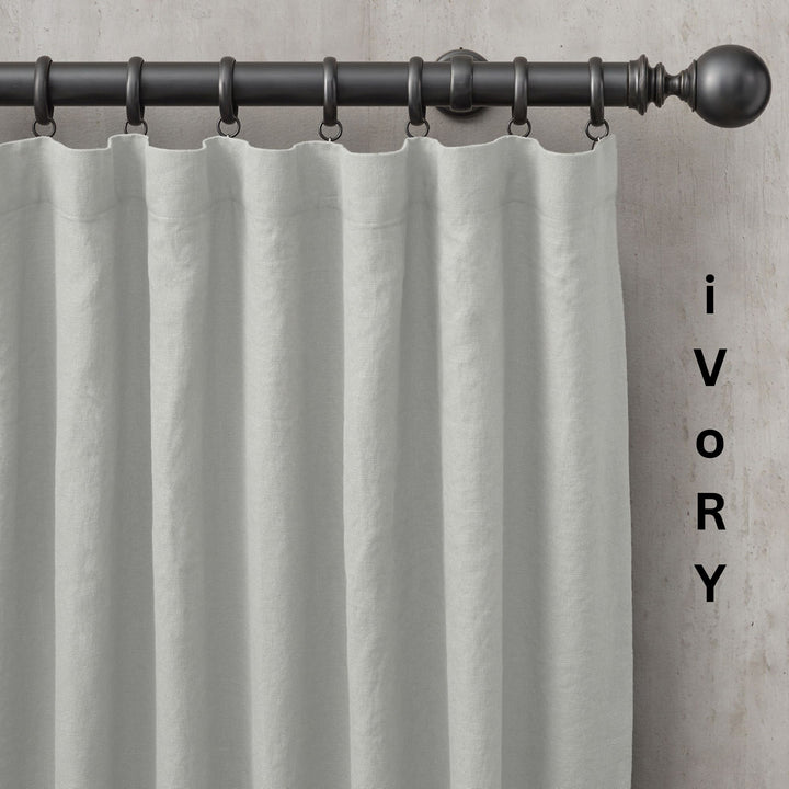 Organic Linen Curtains UK | European Flax | Grommet, Tab Top, Rod Pocket Curtains | Blackout & Thermal | 20+ Colours | Custom Sizes