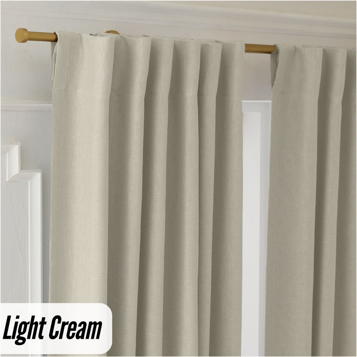 Organic Hemp Curtains - Blackout & Light Filtering | GOTS Certified | Single or Pair