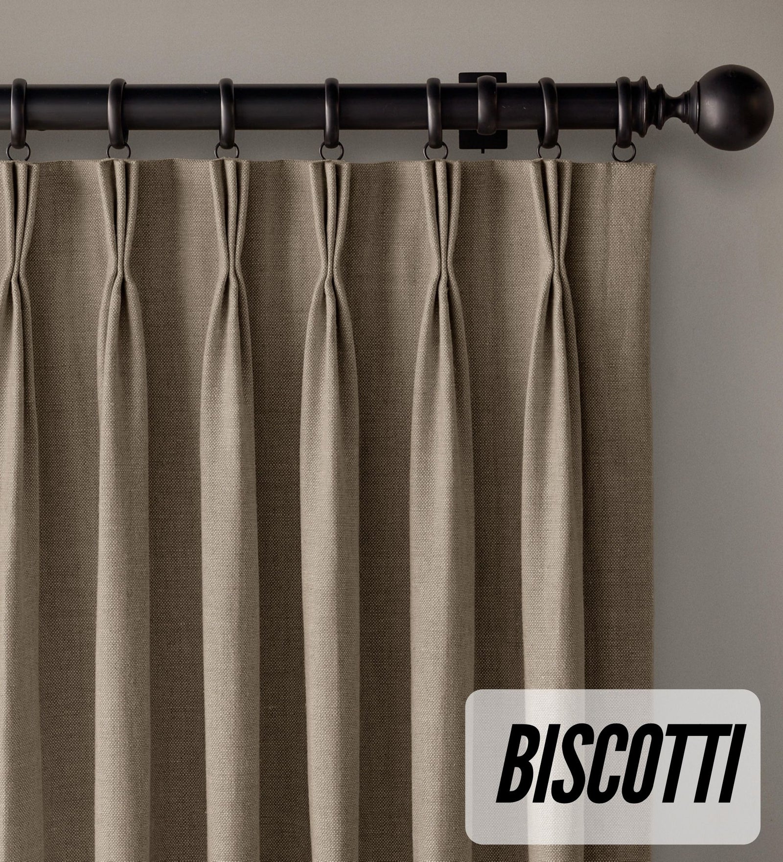Organic Cotton Curtains | Triple Pinch Pleated | Standard & Made to Measure | Thermal Blackout
