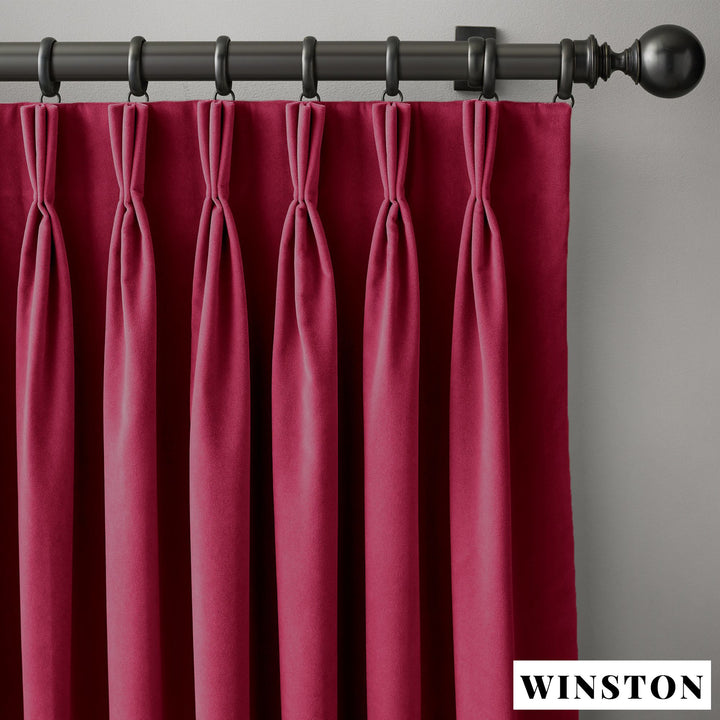 Triple Pinch Pleat Velvet Curtains | 100% Cotton | Blackout Lining Option | Standard & Custom Sizing
