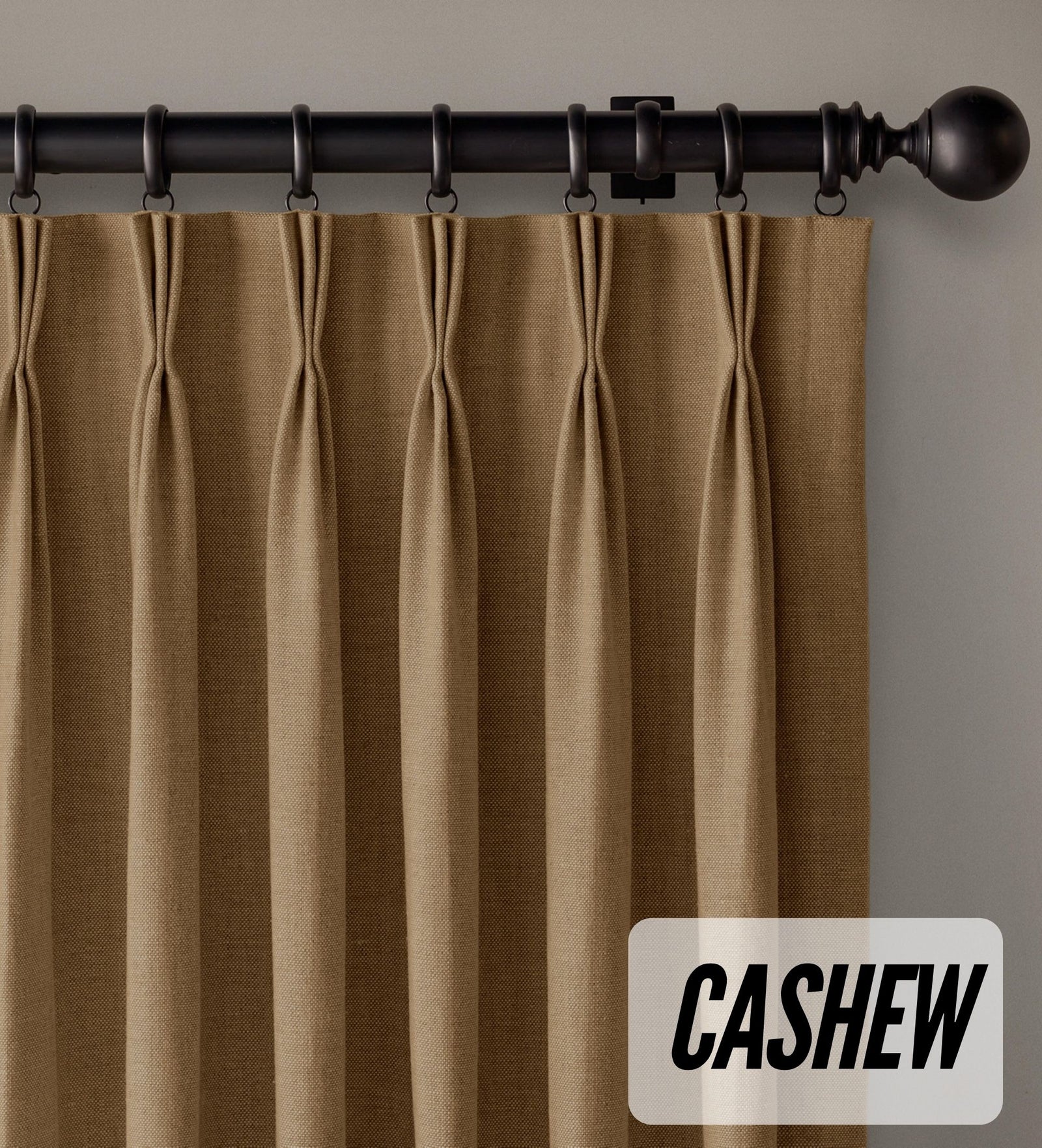 Organic Cotton Curtains | Triple Pinch Pleated | Standard & Made to Measure | Thermal Blackout