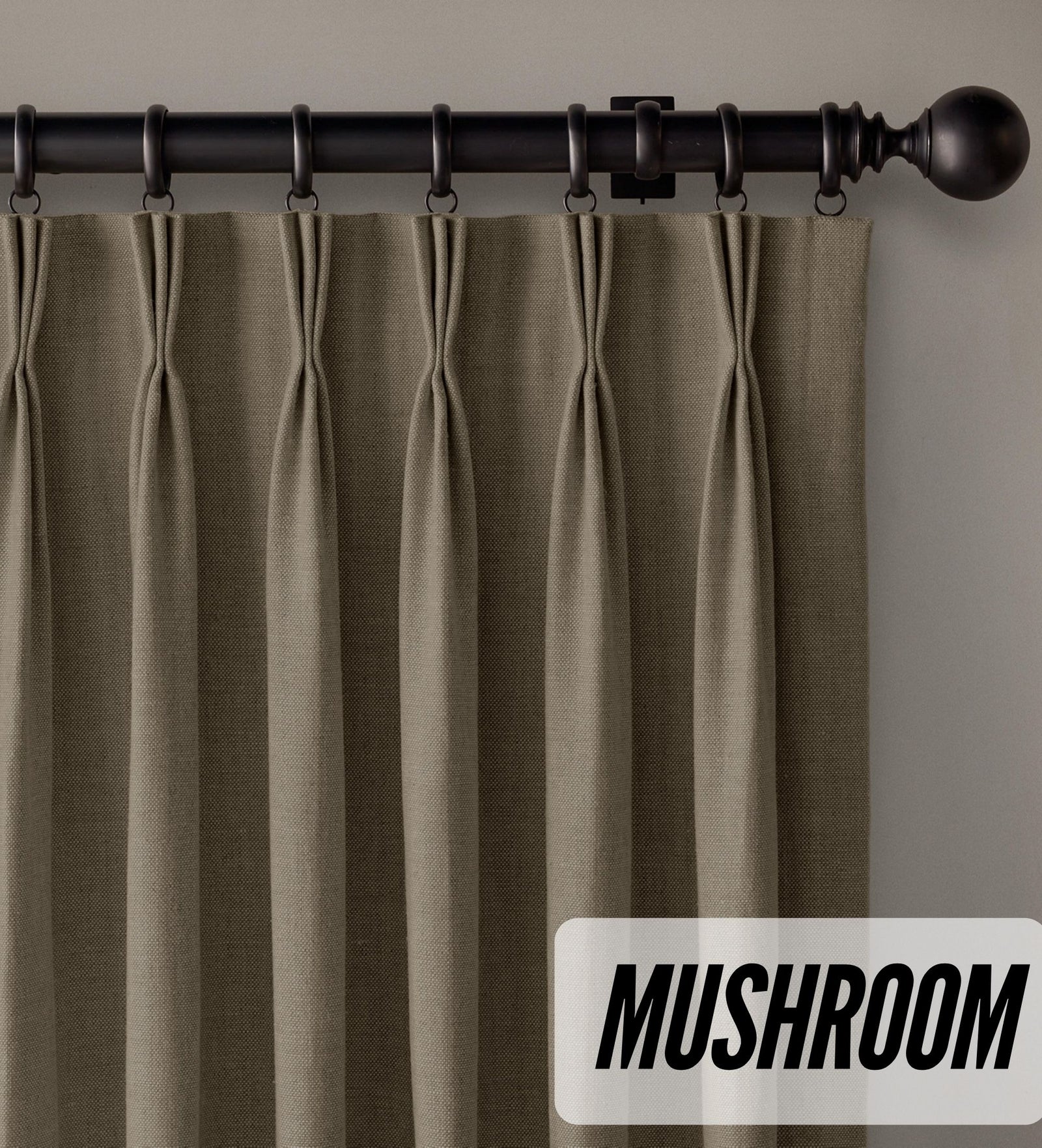 Organic Cotton Curtains | Triple Pinch Pleated | Standard & Made to Measure | Thermal Blackout