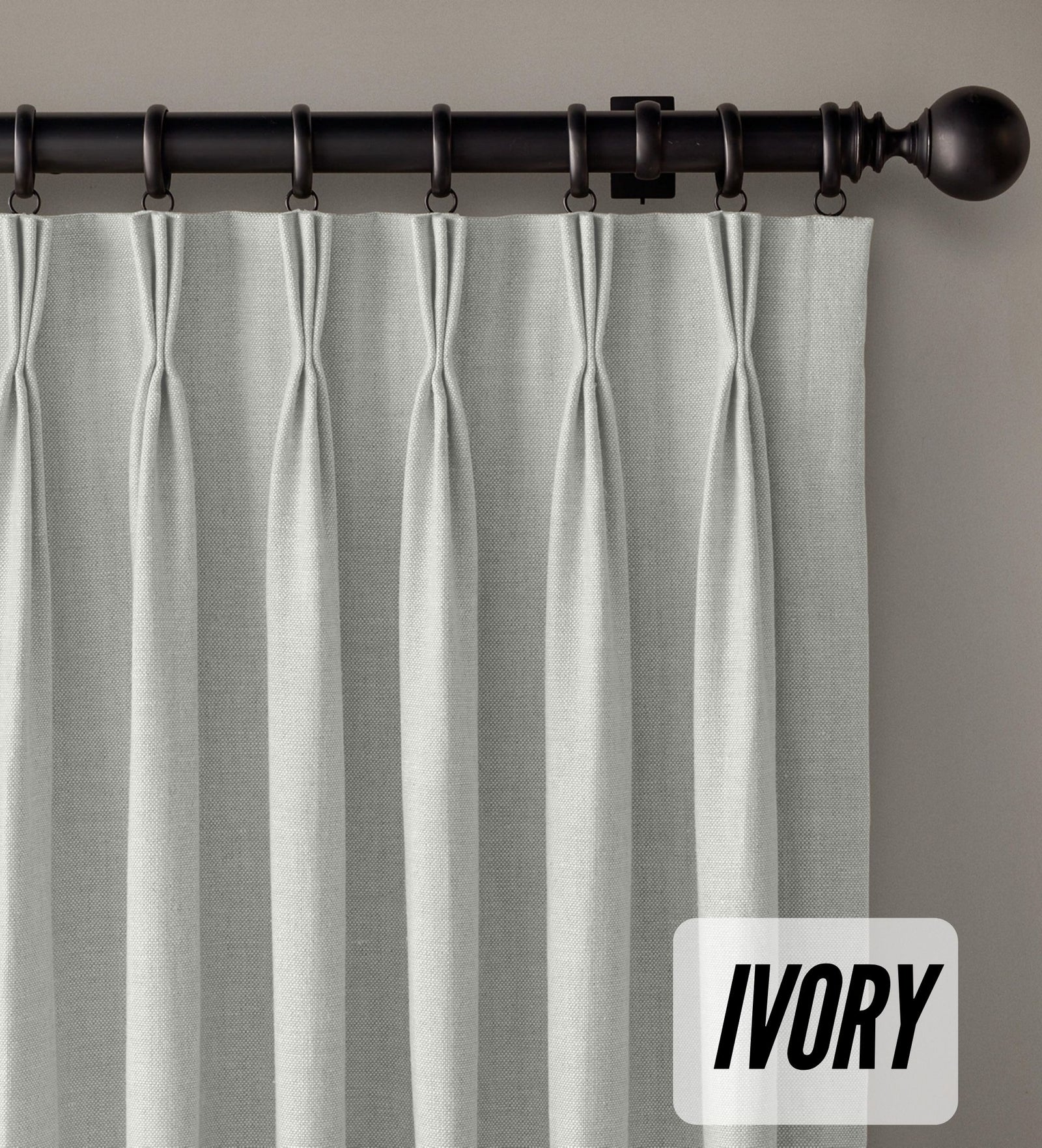 Organic Cotton Curtains | Triple Pinch Pleated | Standard & Made to Measure | Thermal Blackout
