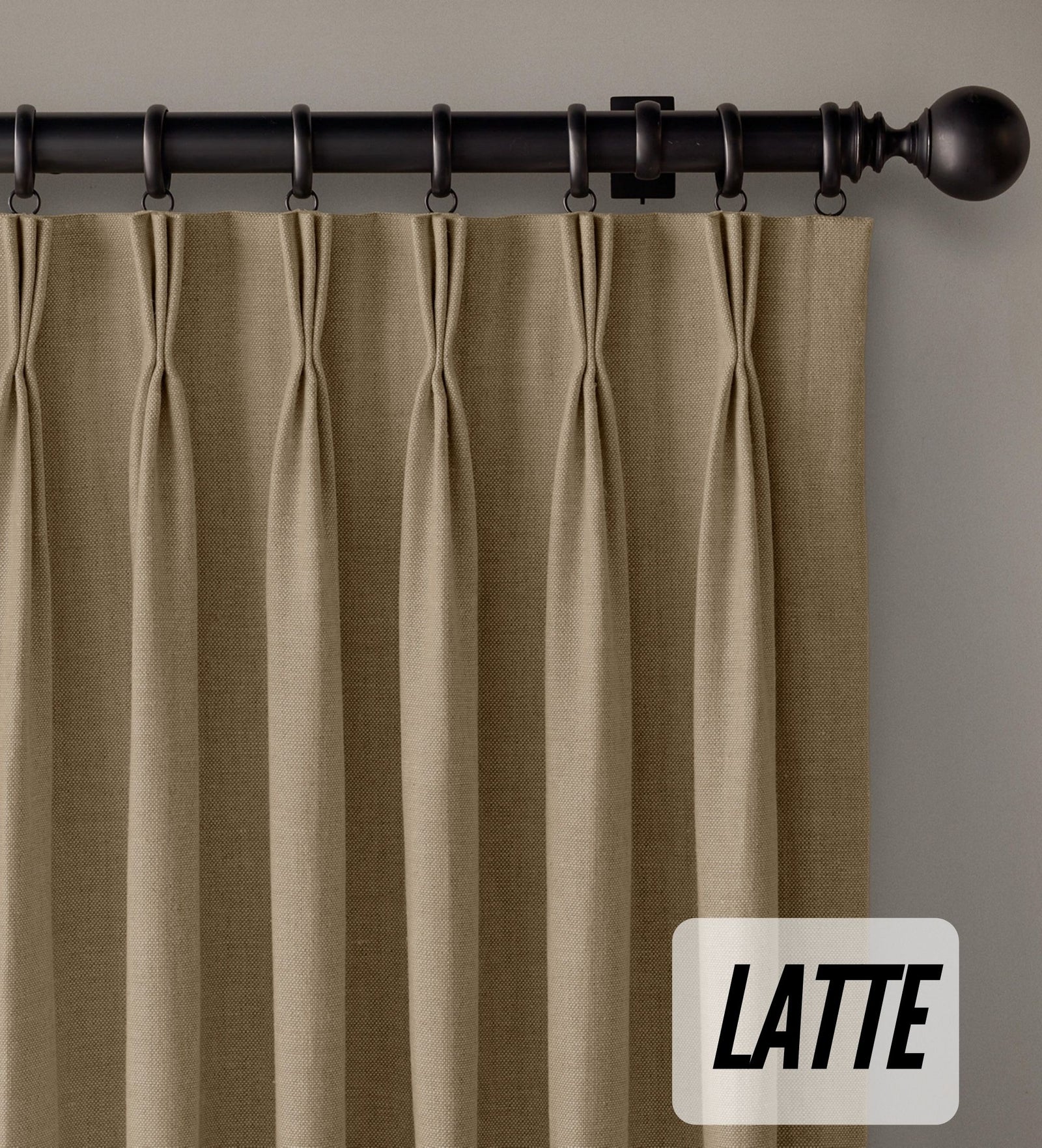 Organic Cotton Curtains | Triple Pinch Pleated | Standard & Made to Measure | Thermal Blackout
