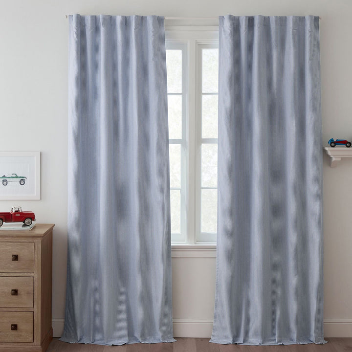 Oxford Stripe Linen Curtains | Standard & Made to Measure | Light Filtering or Blackout Liners