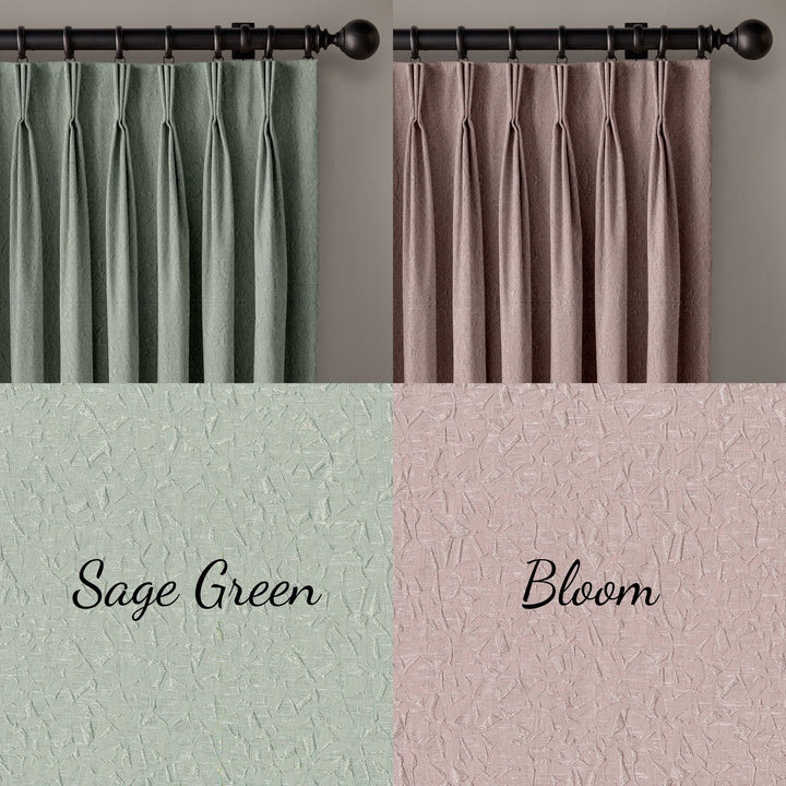 Textured Weave Pinch Pleated Curtains | Standard & Made to Measure Sizes | Blackout or Light Filtering Liner Options