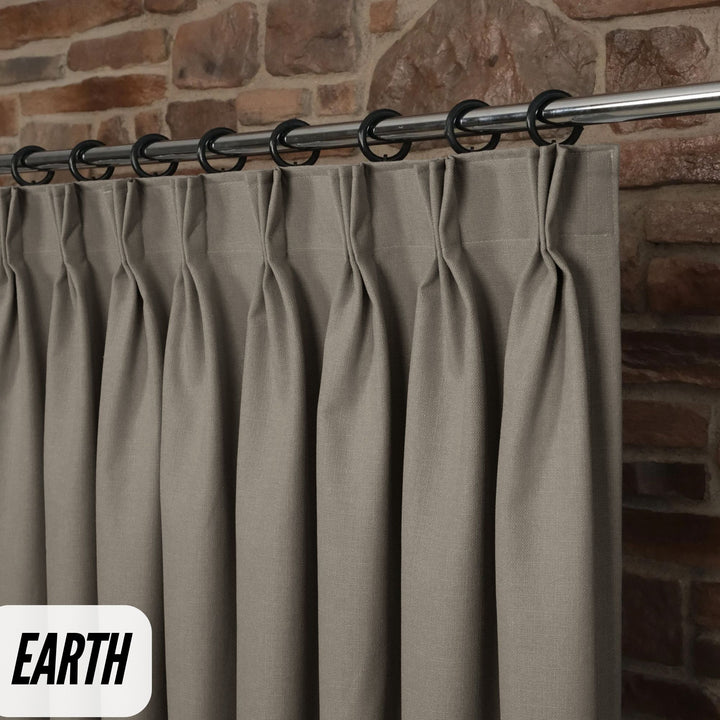Triple Pinch Pleat Curtains | 50% Cotton 50% Linen | GOTS Certified | 18 Colours | Blackout/Light Filtering | Standard & Custom Sizes