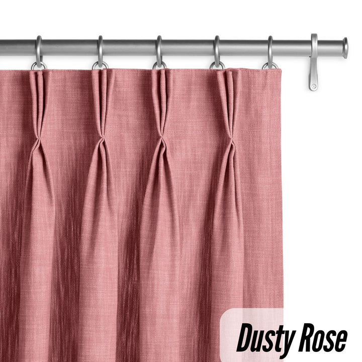 Organic Hemp Curtains with Blackout/Light Filtering Liner - Triple Pinch Pleat, Standard & Custom Sizes