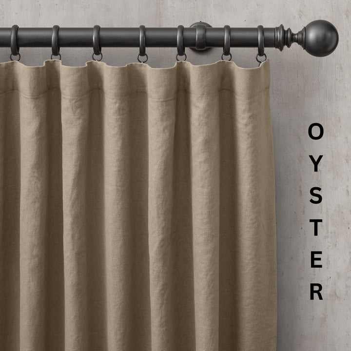 Organic Linen Curtains UK | European Flax | Grommet, Tab Top, Rod Pocket Curtains | Blackout & Thermal | 20+ Colours | Custom Sizes