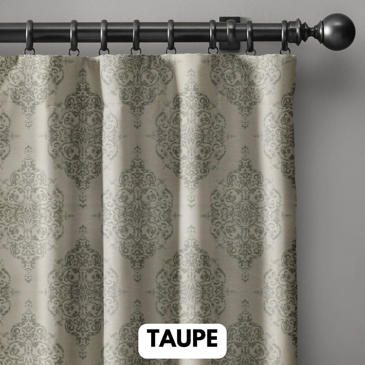 Luxury Damask Silk Jacquard Curtains | Blackout & Light Filtering Lined Drapes | Standard & Made to Measure