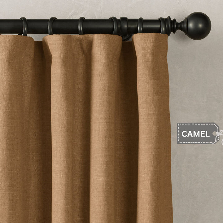 Heavyweight Belgian Linen Curtains - 290gsm Flax Linen - Rod Pocket, Grommet, Tab Top & More - Standard Sizes & Made to Measure in the UK