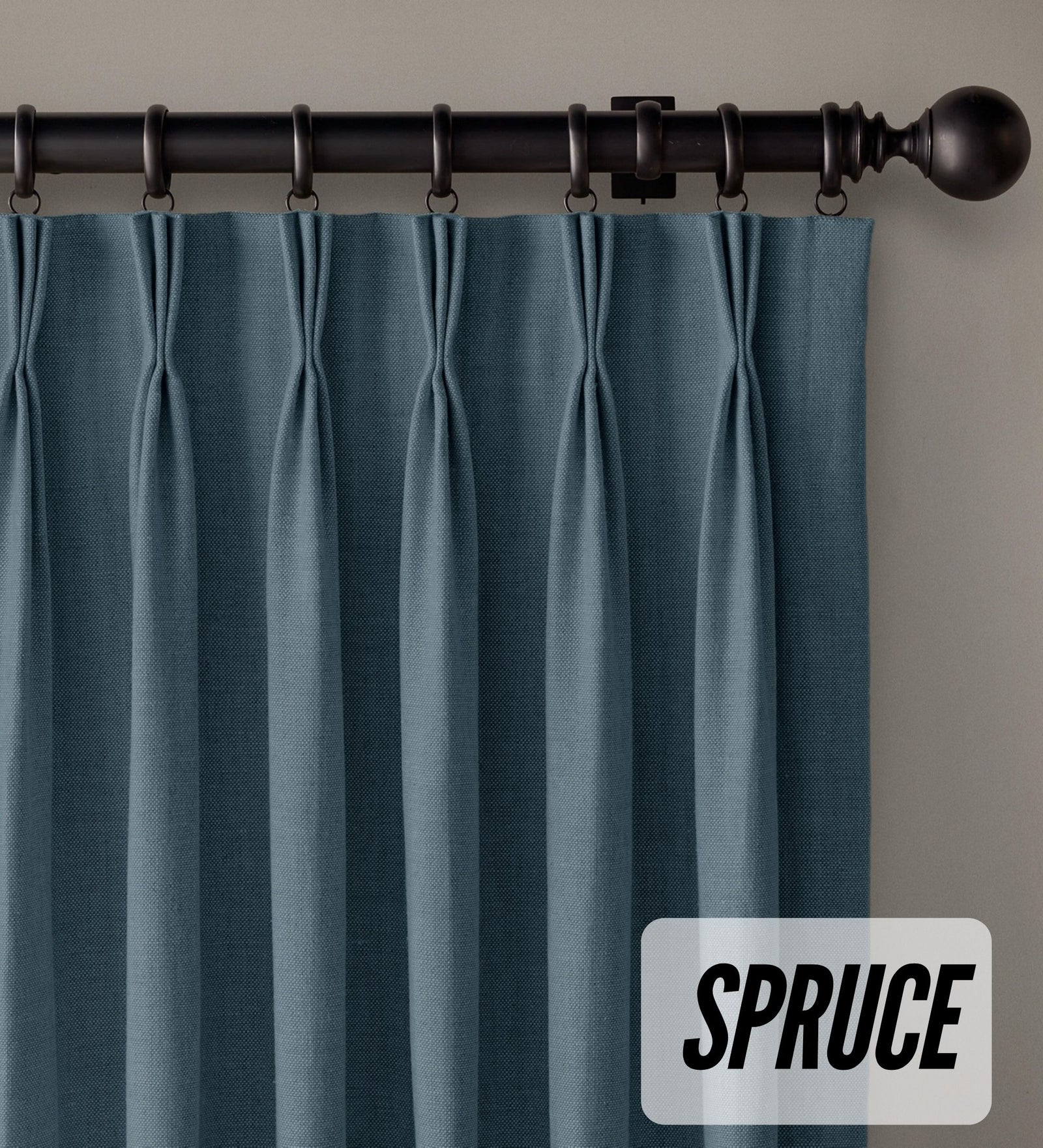 Organic Cotton Curtains | Triple Pinch Pleated | Standard & Made to Measure | Thermal Blackout