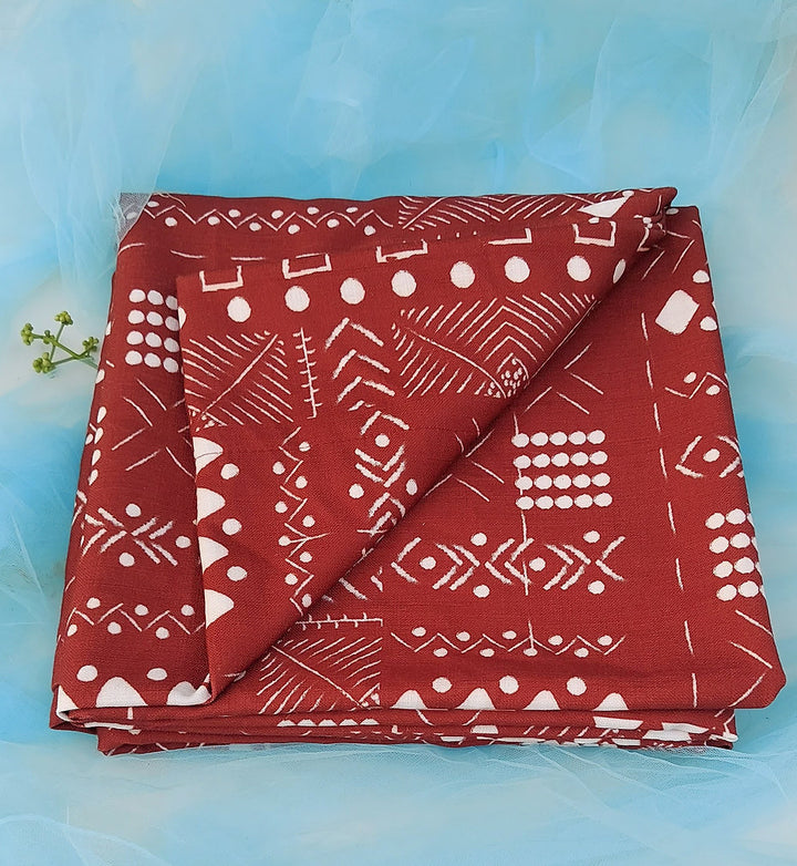 Red Geometric Print Tablecloth | GOTS Certified Organic Cotton | Various Sizes