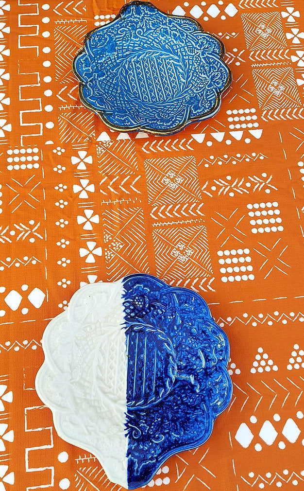 Rust Orange Geometric Pattern Tablecloth | GOTS Certified Organic Cotton | Various Sizes