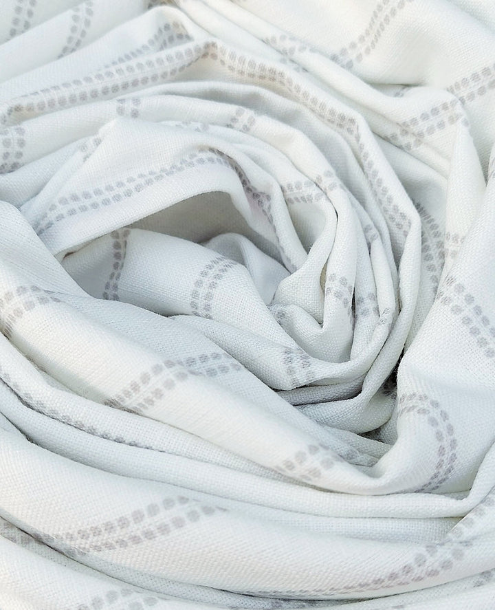 White & Grey Striped Tablecloth | GOTS Certified Organic Cotton | Various Sizes