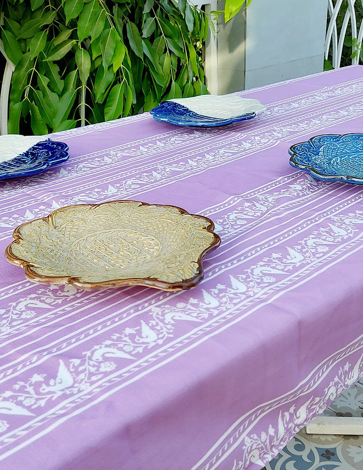 Lilac Hummingbird Print Tablecloth | GOTS Certified Organic Cotton | Various Sizes