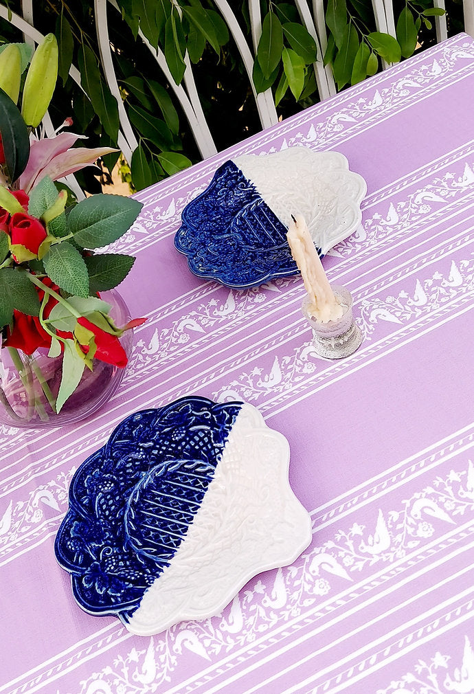 Lilac Hummingbird Print Tablecloth | GOTS Certified Organic Cotton | Various Sizes