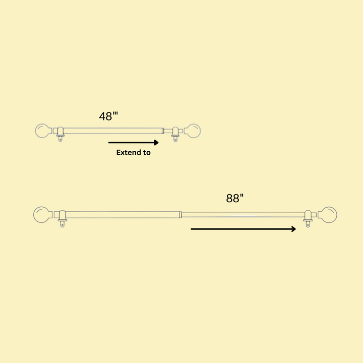 Gold Double Curtain Pole | Rustproof & Heavy Duty | Extendable Telescopic | 28-144 Inch