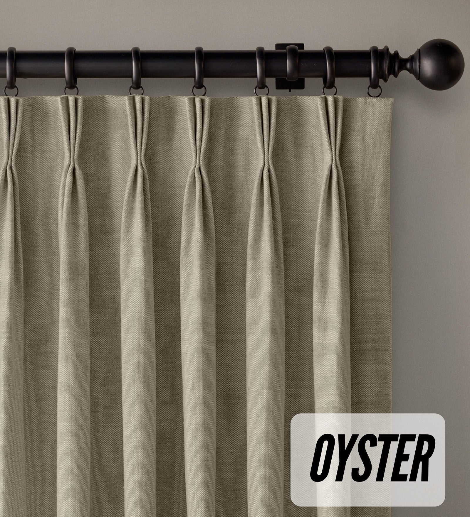 Organic Cotton Curtains | Triple Pinch Pleated | Standard & Made to Measure | Thermal Blackout