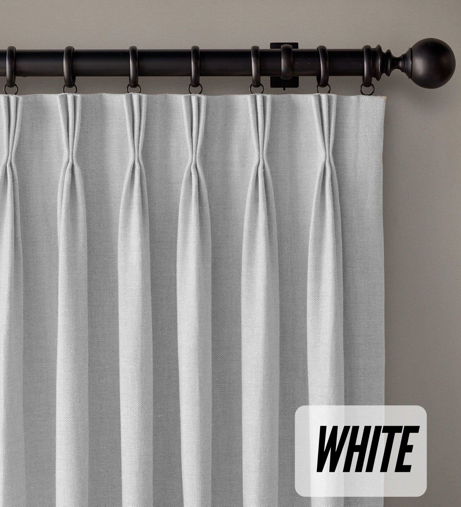 Organic Cotton Curtains | Triple Pinch Pleated | Standard & Made to Measure | Thermal Blackout