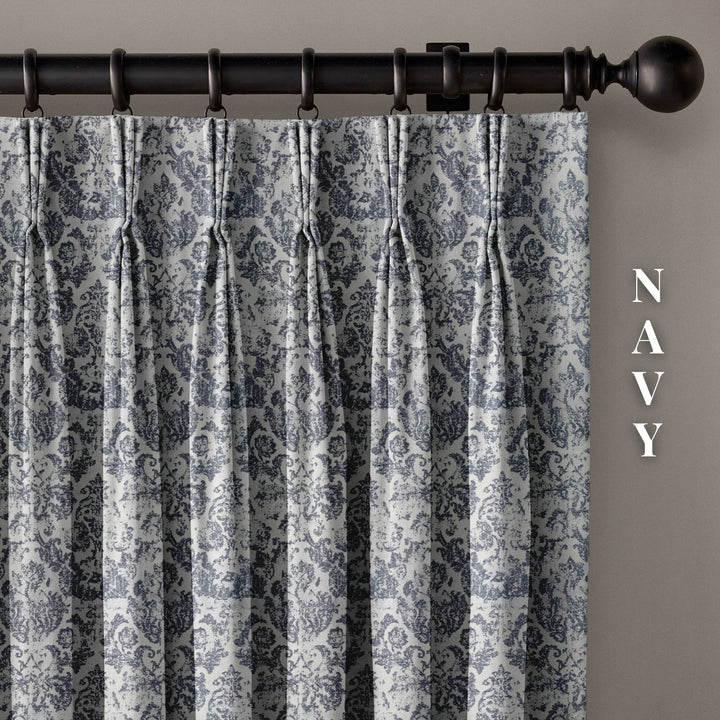 Jacquard Damask Linen Blend Curtains | 5 Colours | Pinch & Euro Pleats | Made-to-Measure