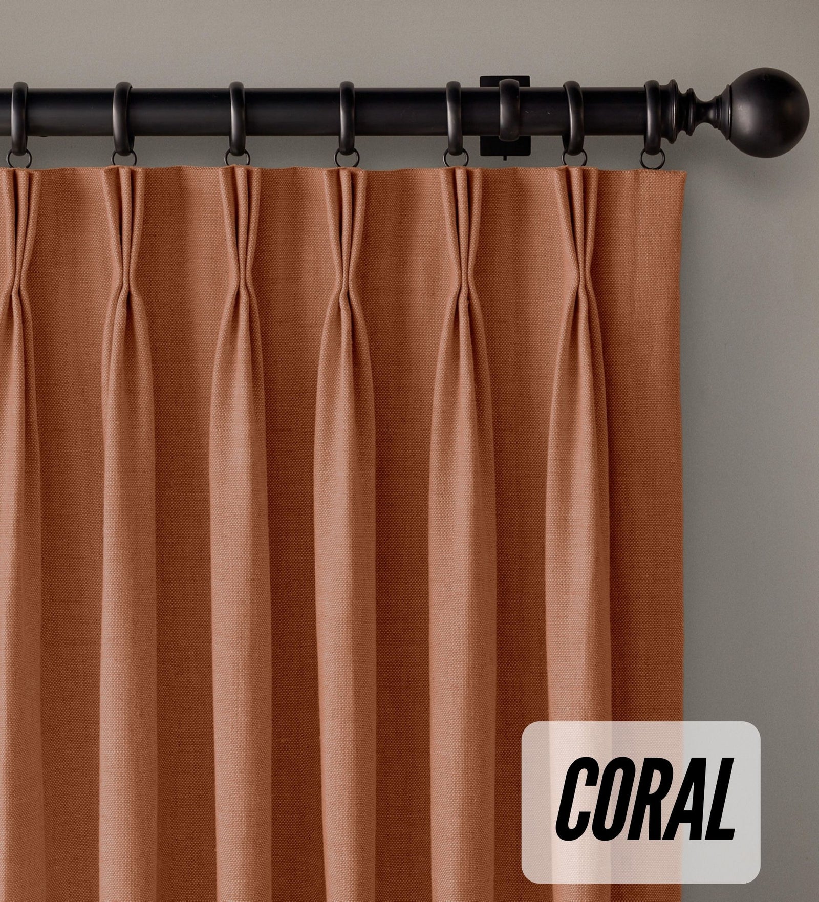 Organic Cotton Curtains | Triple Pinch Pleated | Standard & Made to Measure | Thermal Blackout