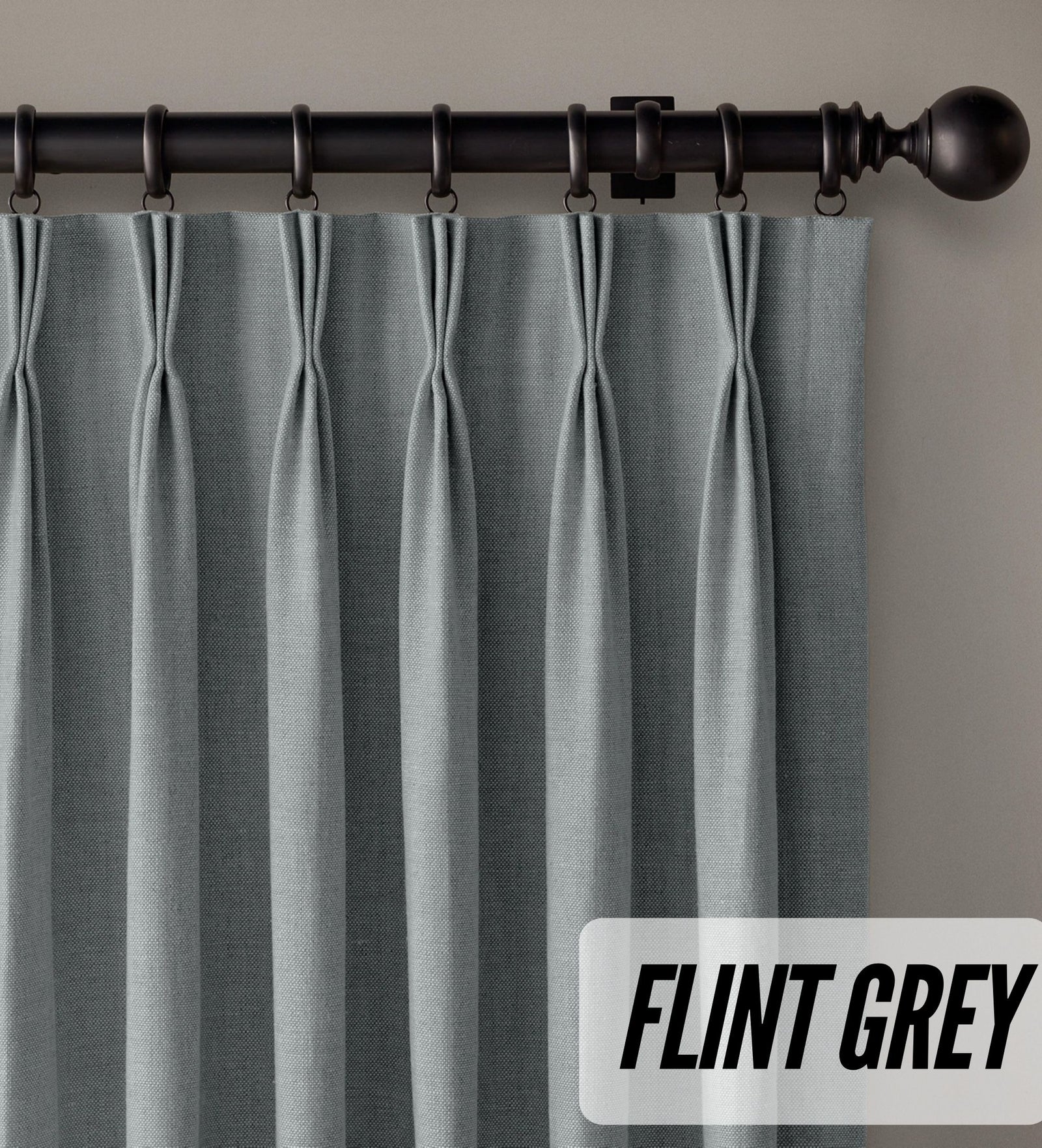 Organic Cotton Curtains | Triple Pinch Pleated | Standard & Made to Measure | Thermal Blackout
