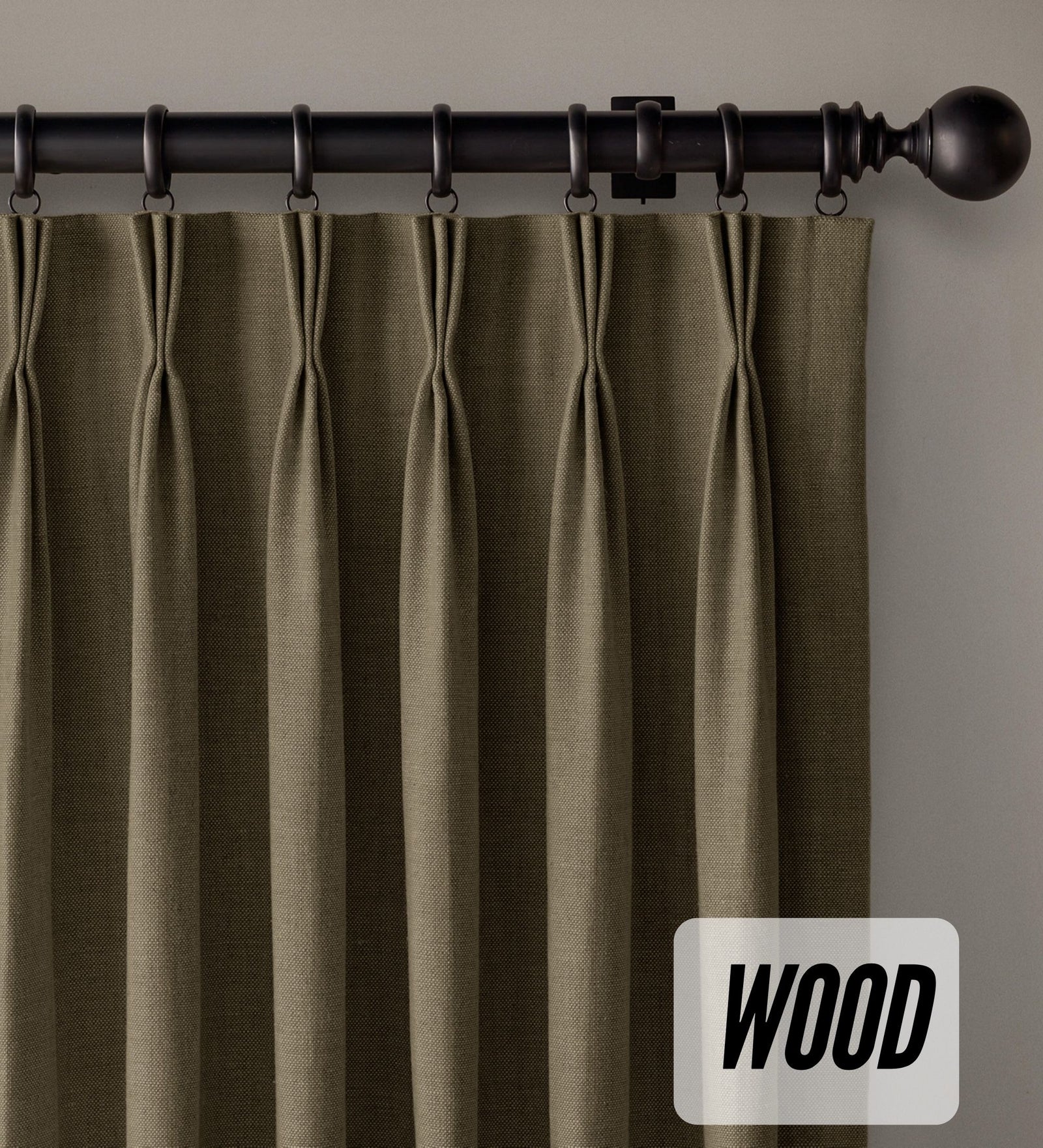 Organic Cotton Curtains | Triple Pinch Pleated | Standard & Made to Measure | Thermal Blackout