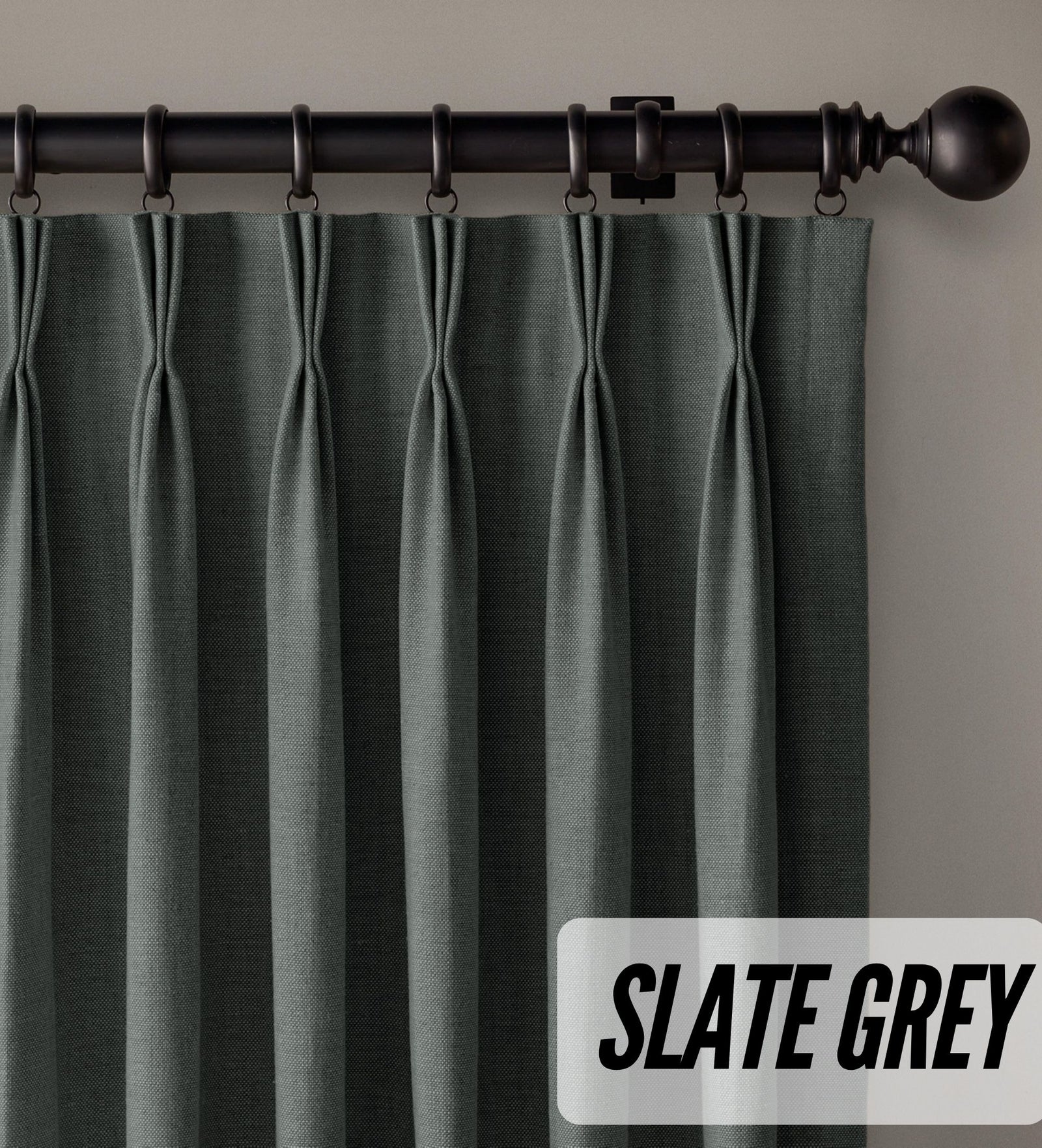 Organic Cotton Curtains | Triple Pinch Pleated | Standard & Made to Measure | Thermal Blackout