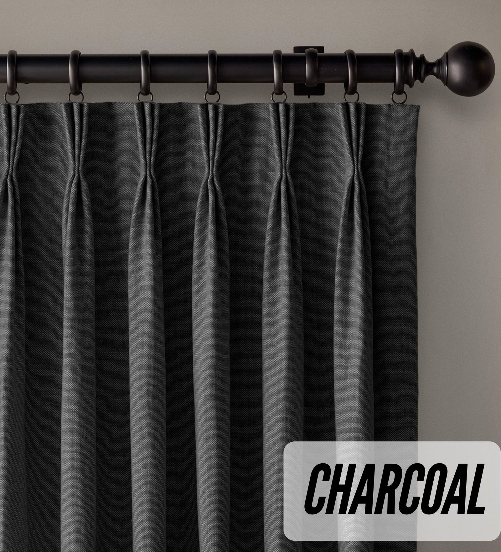 Organic Cotton Curtains | Triple Pinch Pleated | Standard & Made to Measure | Thermal Blackout