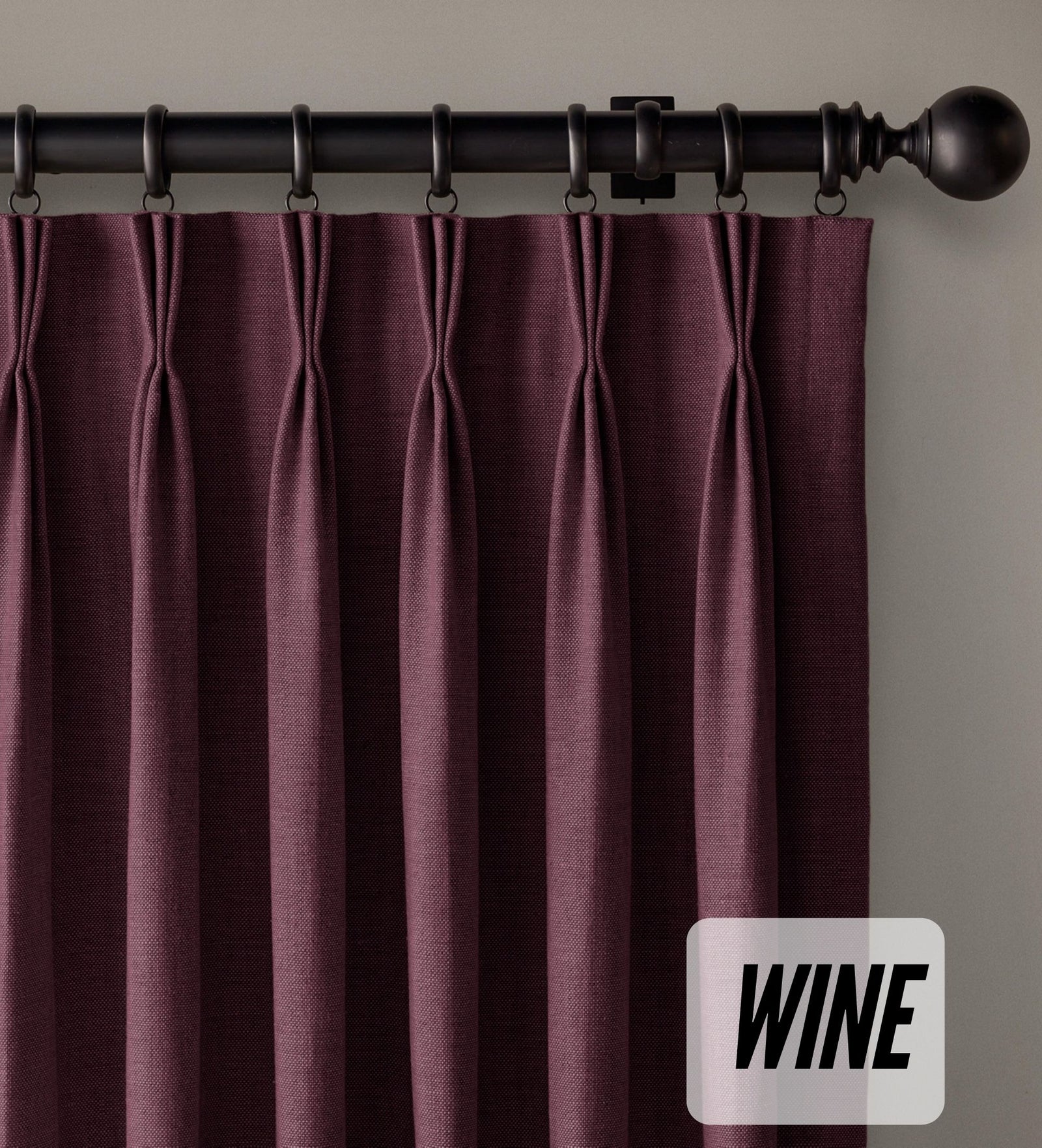 Organic Cotton Curtains | Triple Pinch Pleated | Standard & Made to Measure | Thermal Blackout
