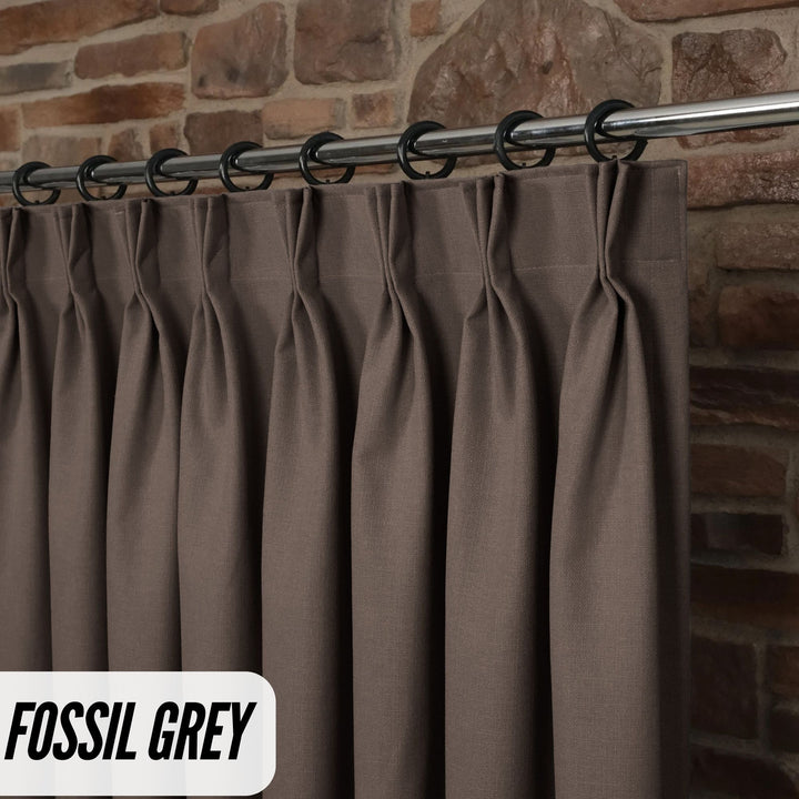Triple Pinch Pleat Curtains | 50% Cotton 50% Linen | GOTS Certified | 18 Colours | Blackout/Light Filtering | Standard & Custom Sizes