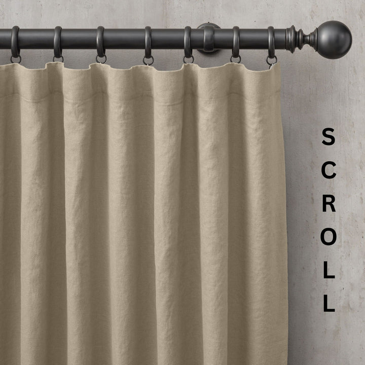 Organic Linen Curtains UK | European Flax | Grommet, Tab Top, Rod Pocket Curtains | Blackout & Thermal | 20+ Colours | Custom Sizes