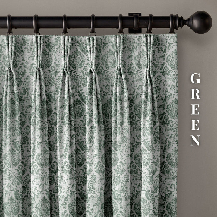 Jacquard Damask Linen Blend Curtains | 5 Colours | Pinch & Euro Pleats | Made-to-Measure