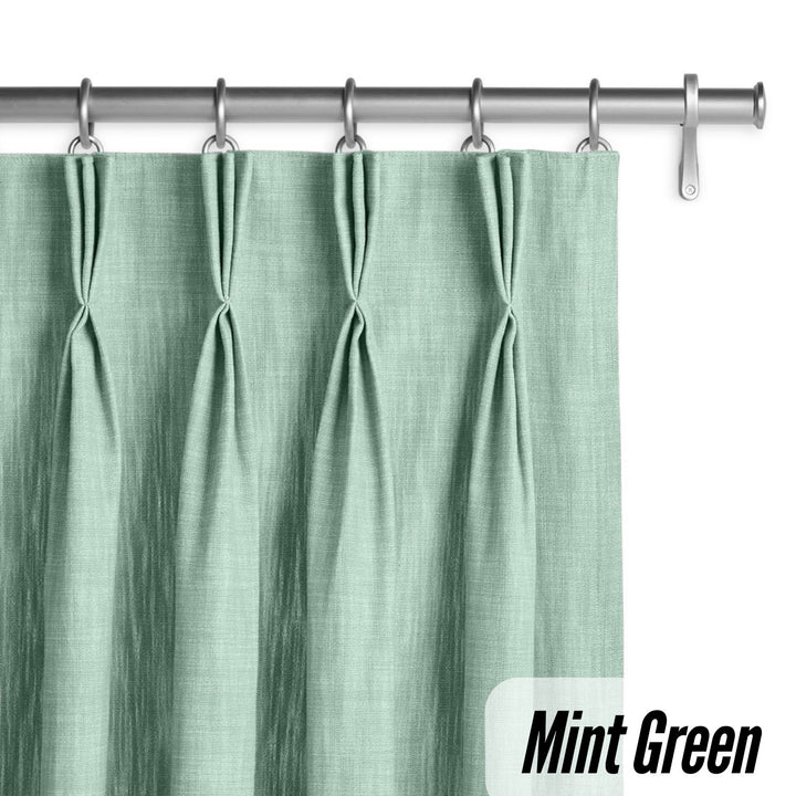 Organic Hemp Curtains with Blackout/Light Filtering Liner - Triple Pinch Pleat, Standard & Custom Sizes
